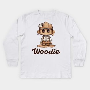 Woodie Shirt, Wood Shirt, Woodworker Gift, Husband Gift, Carpenter Gift, Birthday Gift Boy and Husband, Funny Wood Shirt Kids Long Sleeve T-Shirt